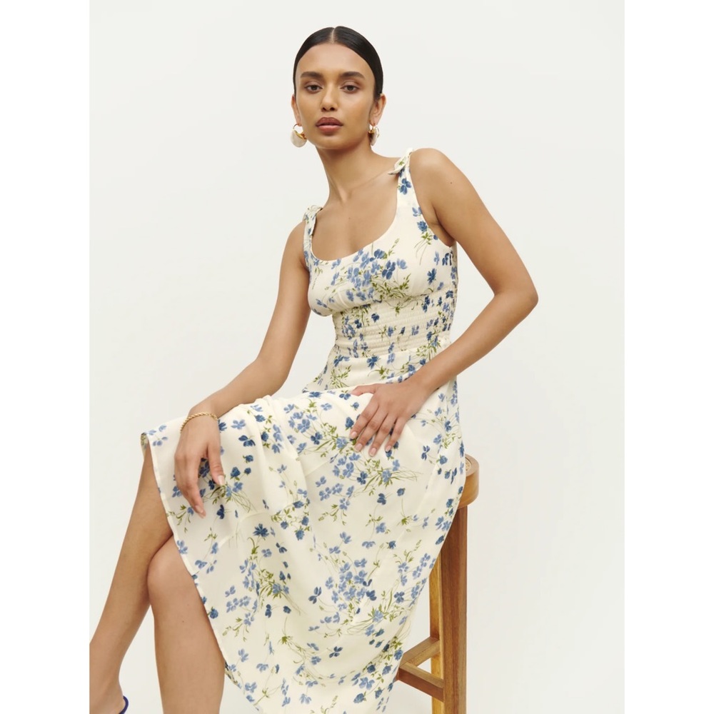 NWT Reformation Darby Sundress in Clarita Blue and White Floral Size Small - Picture 3 of 9